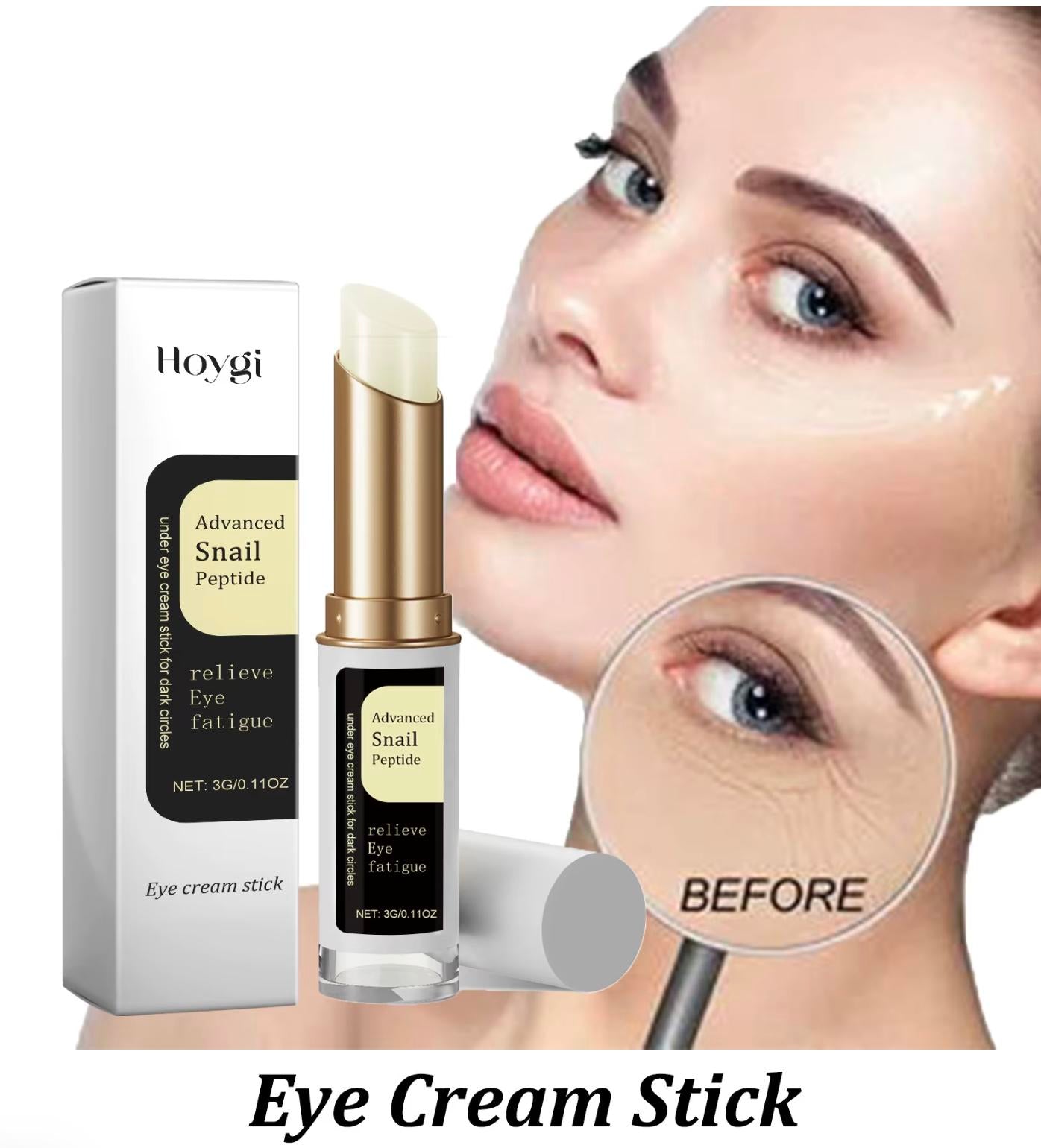 Snail-Augencreme-Stick mit Kollagen – feuchtigkeitsspendende Pflege für eine erfrischte und glatter wirkende Augenpartie